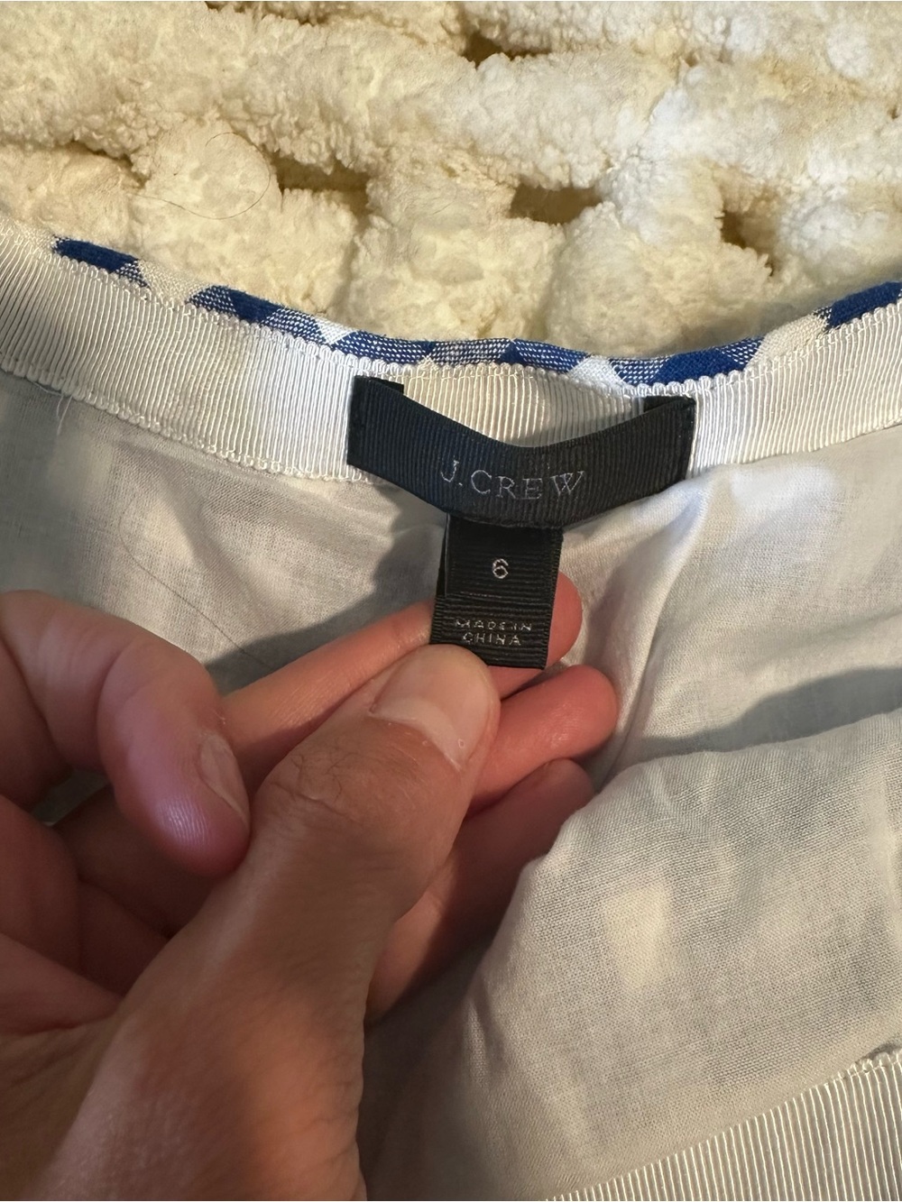 J. Crew Blue & White Gingham Skater Skirt - Picture 4 of 8